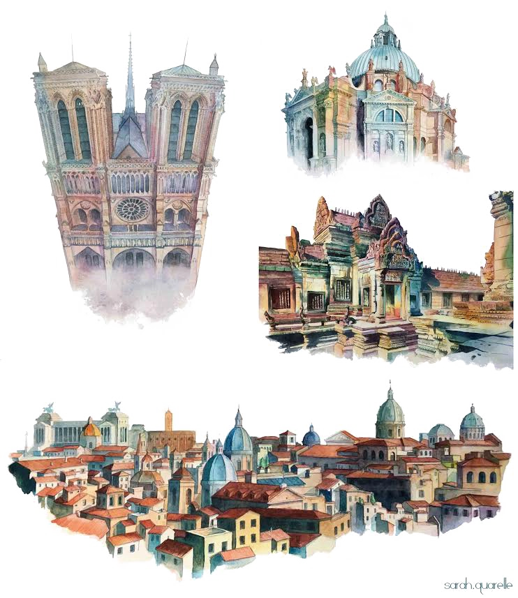 Les aquarelles de l'illustratrice-créatrice Sarah Quarelle