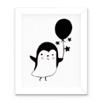 Affiche-noir et blanc-pingouin-décor-chambre d’enfant-scandinave