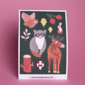 stickers-animaux-mignons-kawaii-animaux-forêt