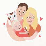 alicia et sa famille portrait personnalisé