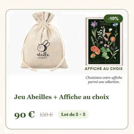 Pack Jeu Abeilles + Affiche au choix ( Lot de 5 jeux + Lot de 5 affiches )