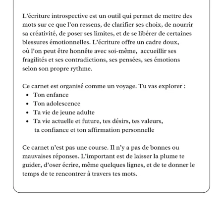 Carnet de journaling guidé, 150 pages pour réaliser de l'écriture introspective